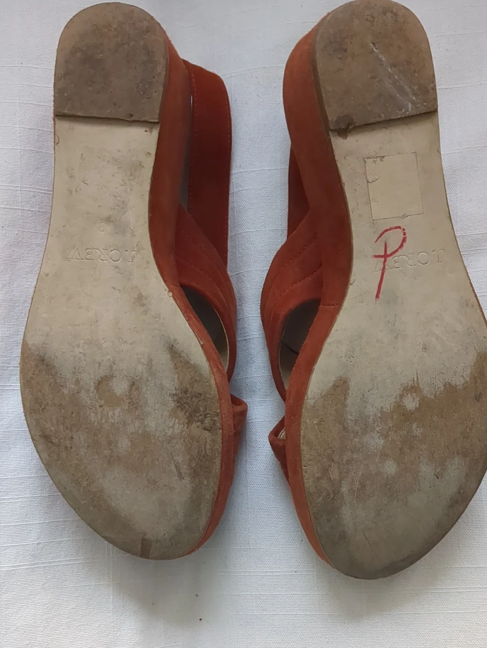 J. Crew Rust Suede Crisscross Slingback Sandals, Size 8